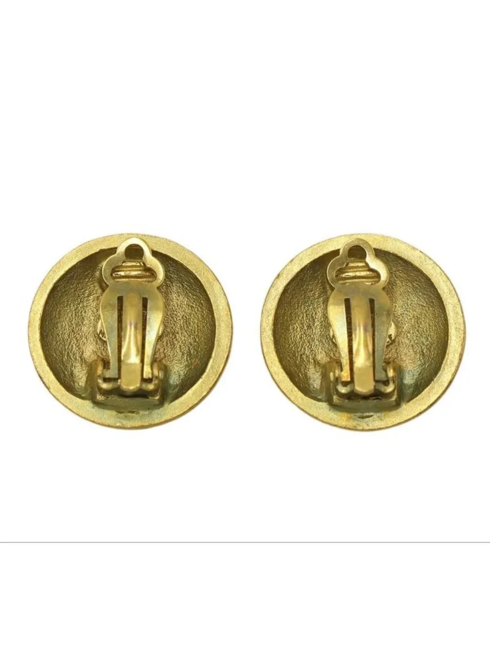 Chanel CC Logo Round Earrings